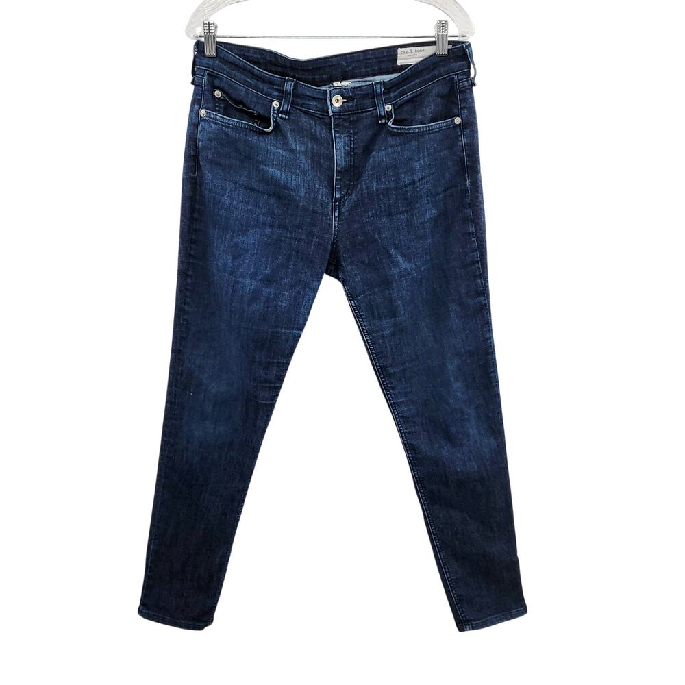 rag & bone Cate Mid-Rise Ankle Skinny Dark Blue Denim Jeans Size 30 Made in USA